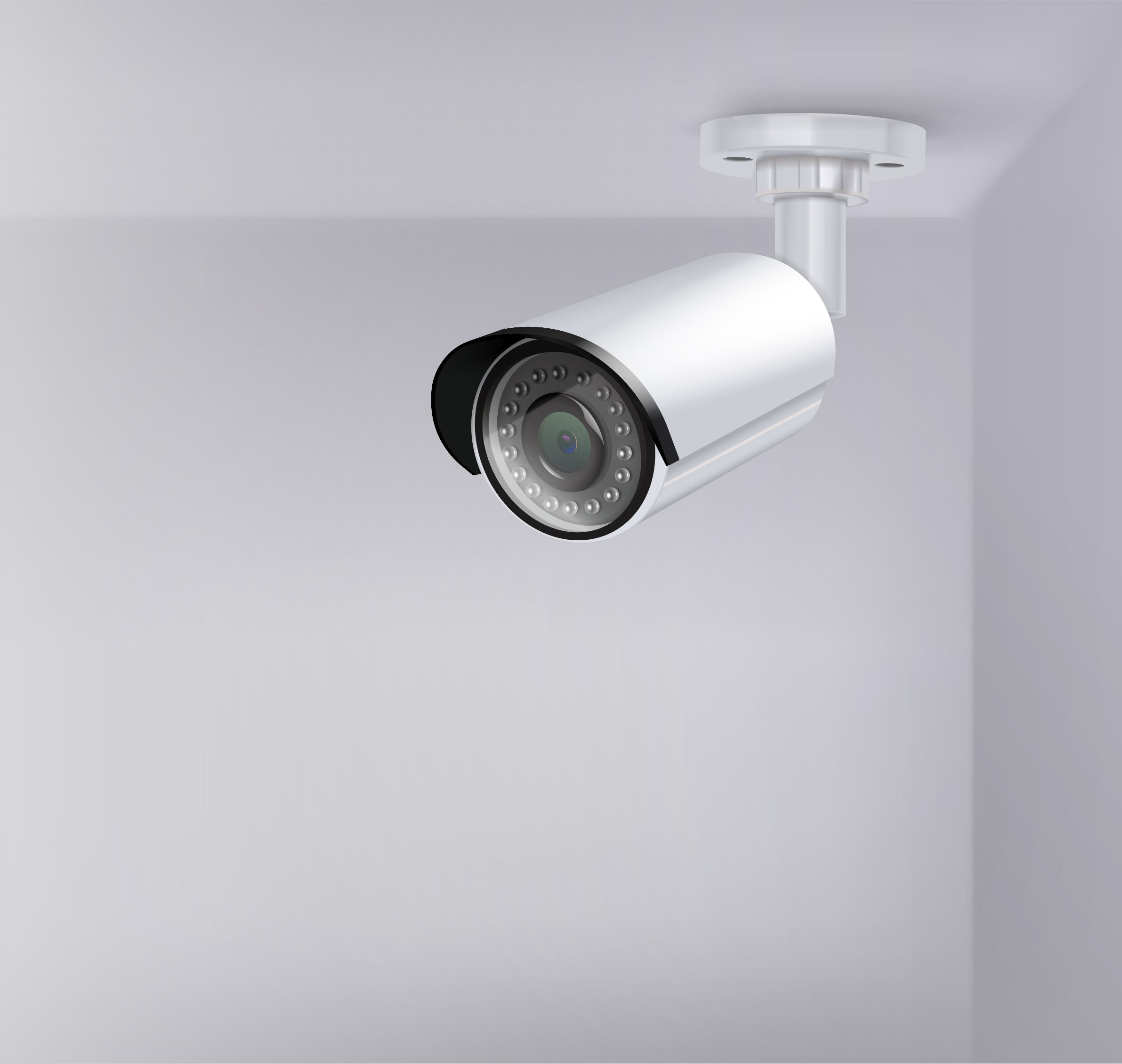 A close-up of a CCTV installed at home.